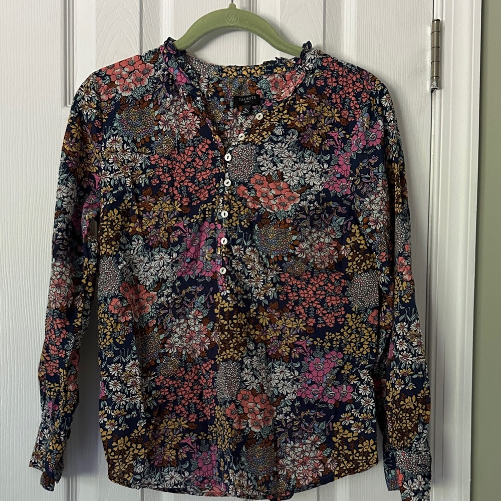 Talbots Multicolor Floral Blouse size  Small Petite